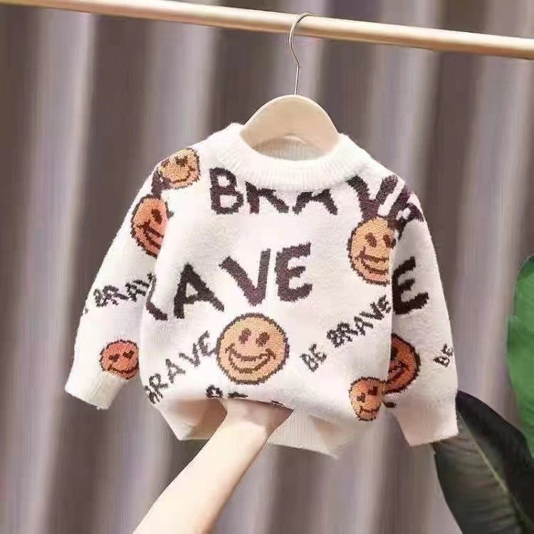 Wholesale Oversized Cotton Pullovers Knitwear for children Autumn Winter Baby Sweaters kid Girls boys Plus Size Sweaters