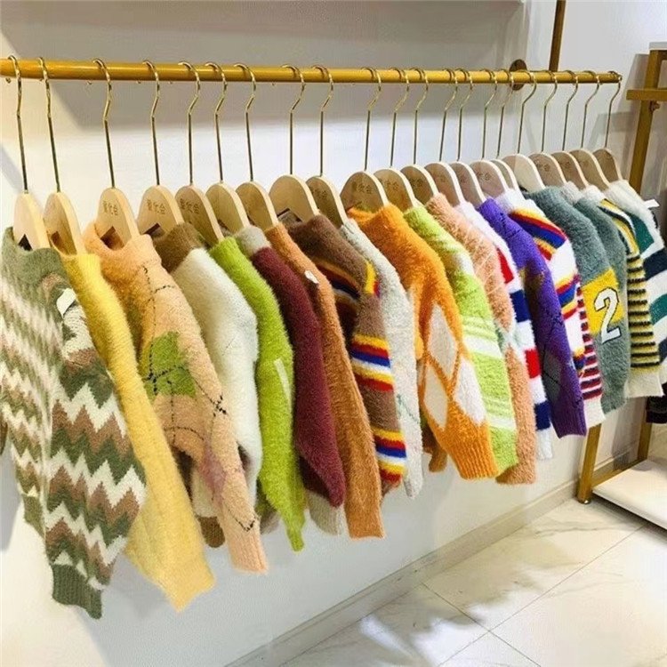 Wholesale Oversized Cotton Pullovers Knitwear for children Autumn Winter Baby Sweaters kid Girls boys Plus Size Sweaters