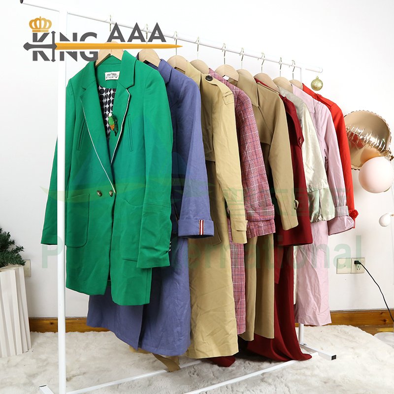 trench-coat femme bale branded second hand windbreaker jacket thrift clothes branded bales long coat for women