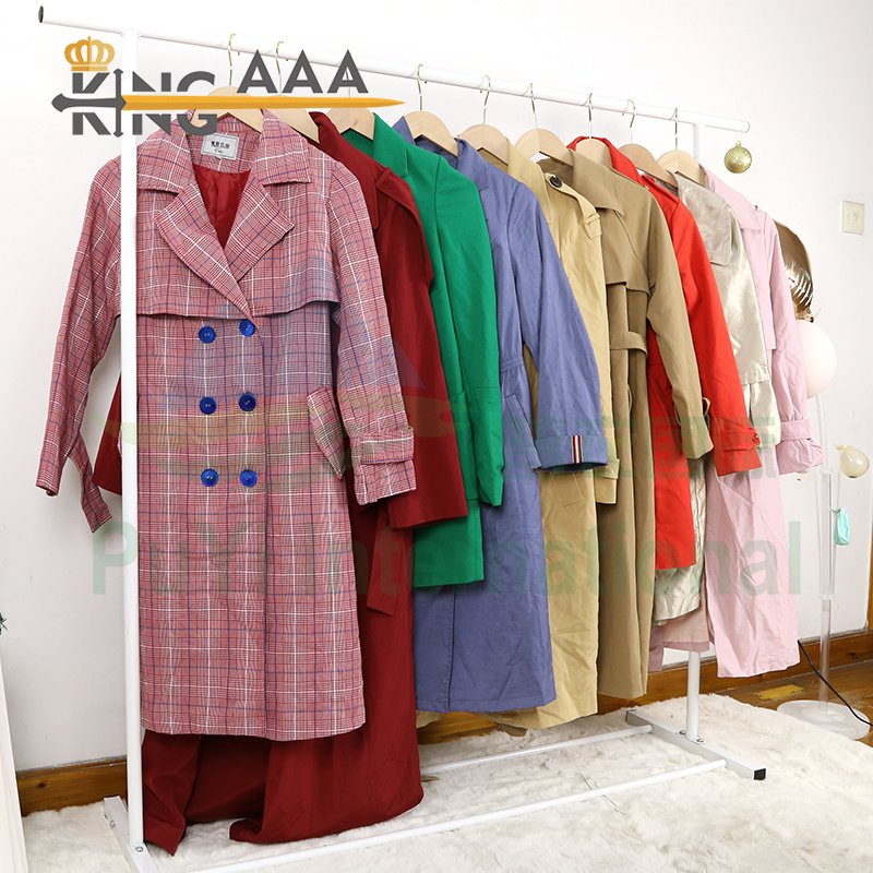 trench-coat femme bale branded second hand windbreaker jacket thrift clothes branded bales long coat for women