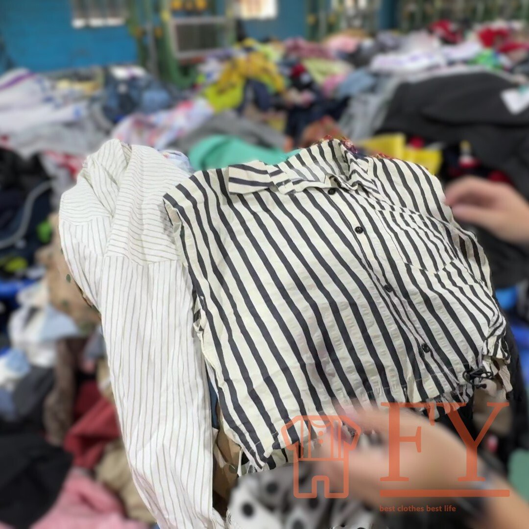 FengYang Used Clothes Women's Cotton Top Short Bales for Women Used for Adult Second Hand Clothing Silk top