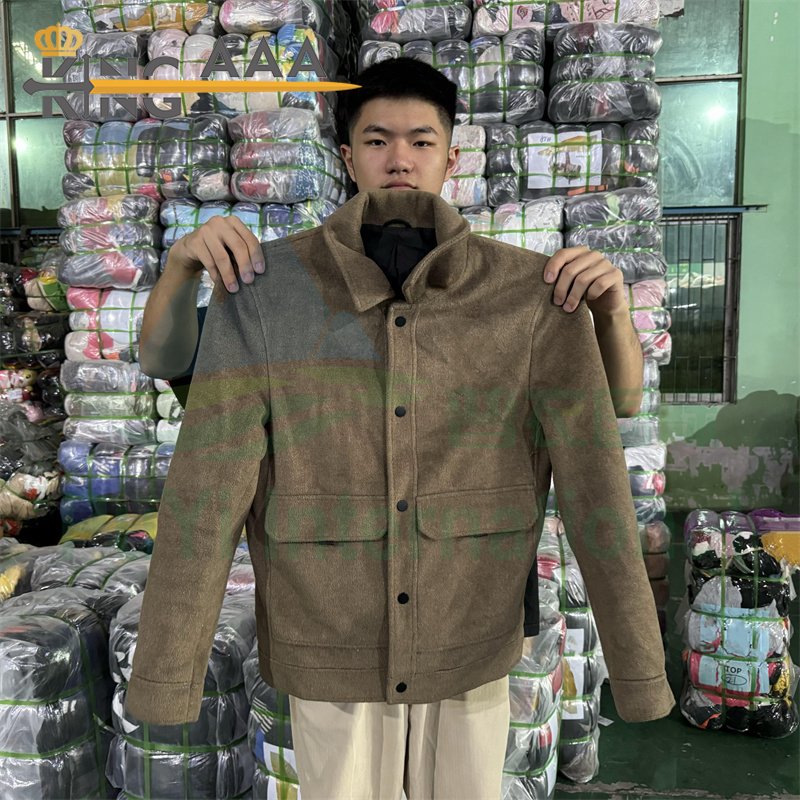 KINGAAA worsted coat used men clothes second hand clothing used man clothes vintage bales of used clothing for men