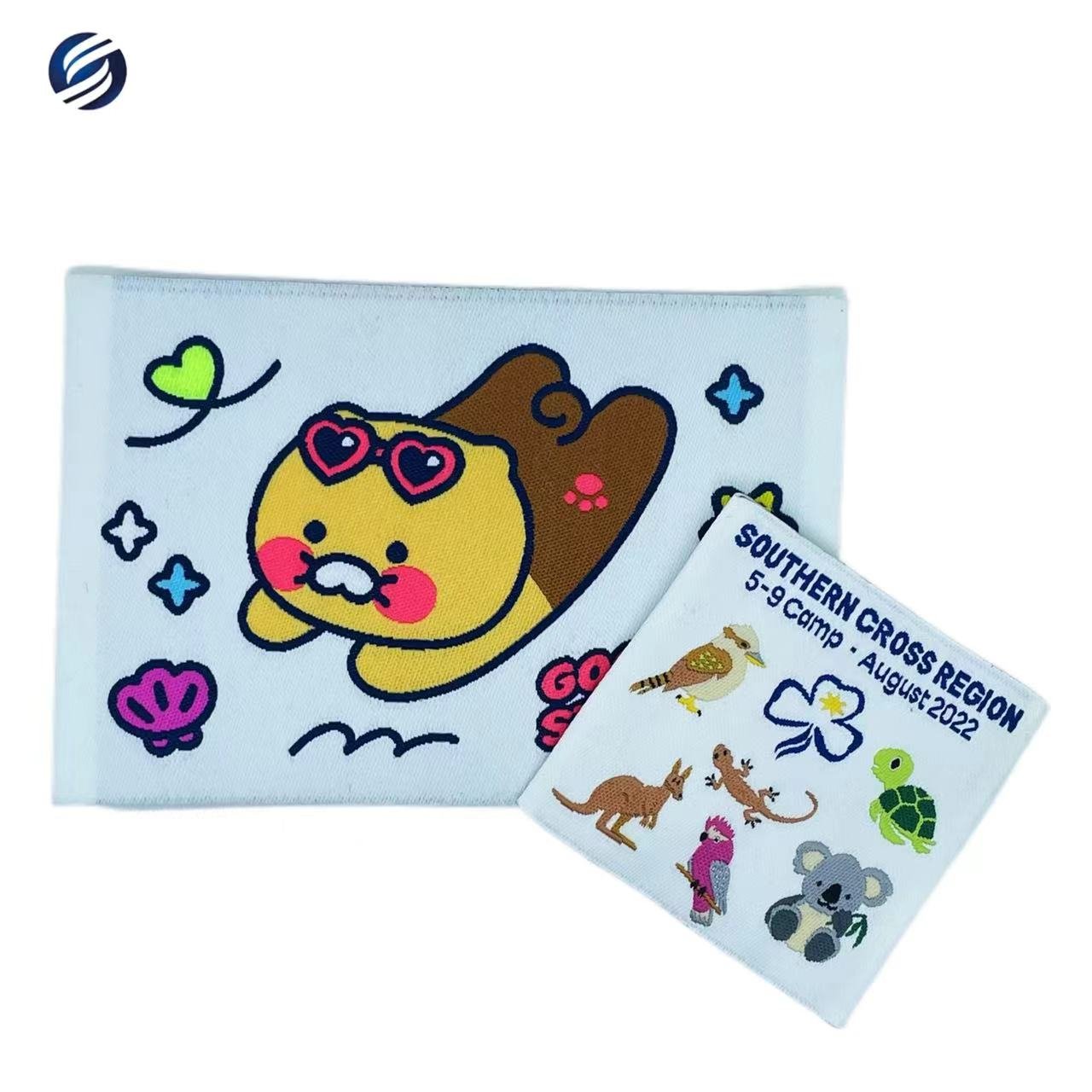 Wholesale Premium Cartoon Pattern label Sew On Woven Tag For Clothes