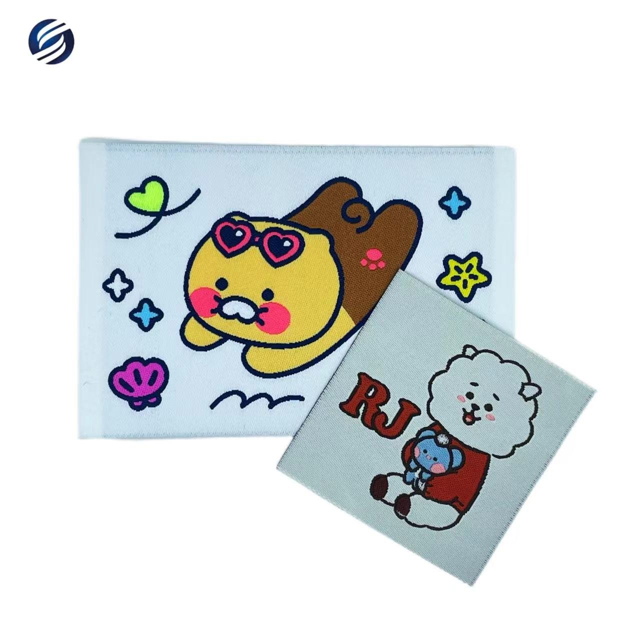 Wholesale Premium Cartoon Pattern label Sew On Woven Tag For Clothes