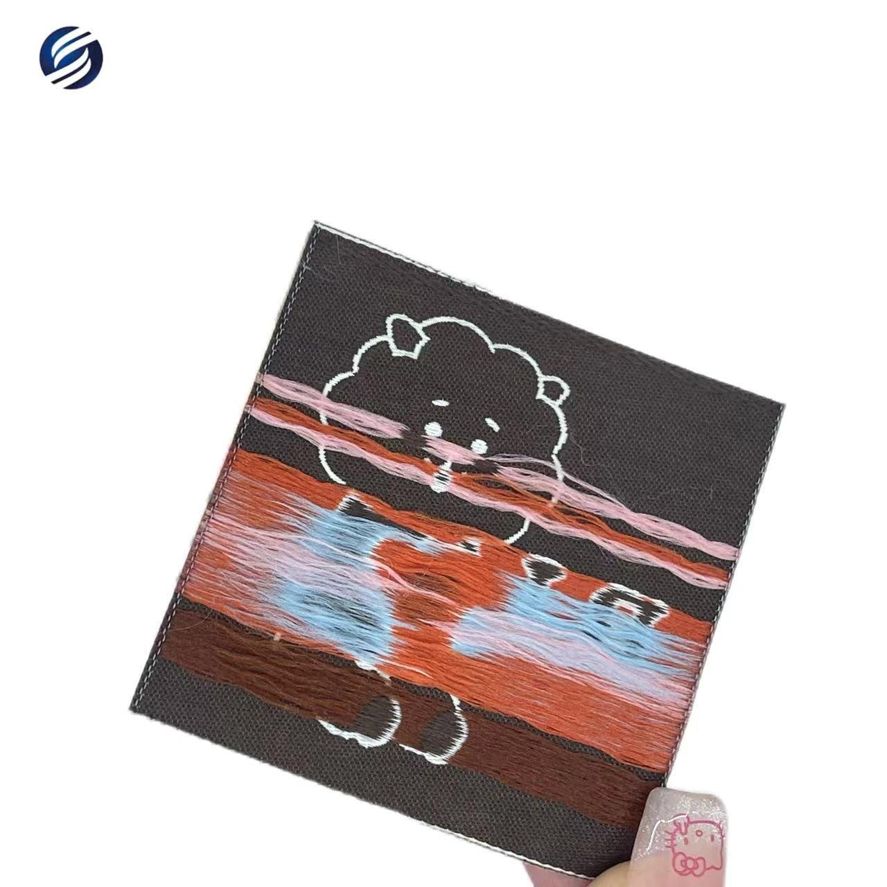 Wholesale Premium Cartoon Pattern label Sew On Woven Tag For Clothes
