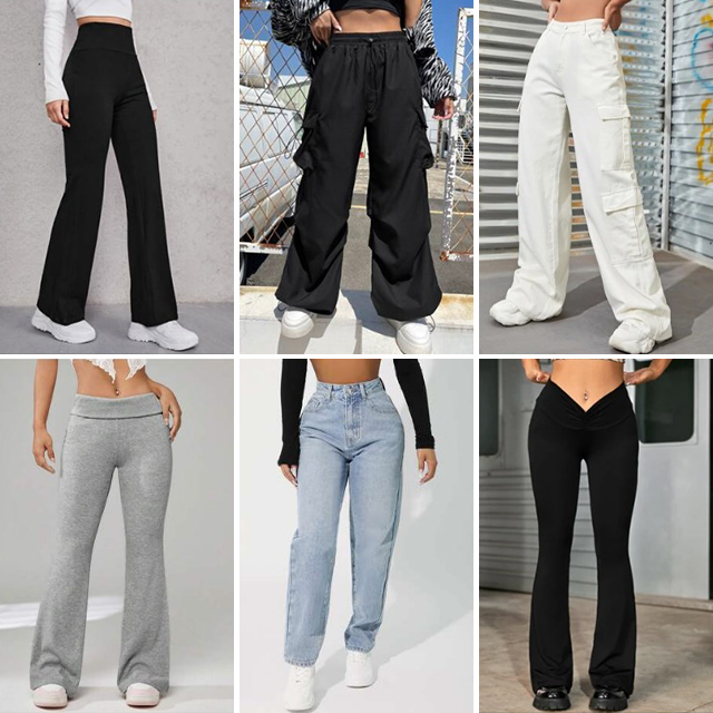 2024 hot selling women's casual elastic washed denim fashionable straight leg high waist slim fit jeans pants randomly shipped