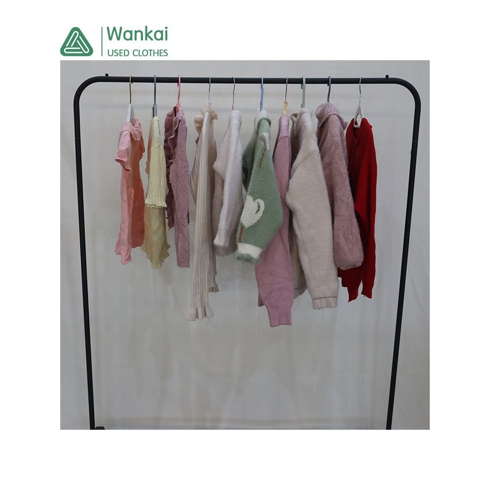 CwanCkai Wholesale Latest Designs Used Winter Clothes For Kids, Hot Selling 45-100 Kg Children Used Ball Sweater Knikted