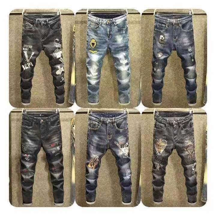 Factory Directly Wholesale Designers Pantalones Blue Jeans men and women Ripped Skinny Stretch Denim Pants Slim men and women Je