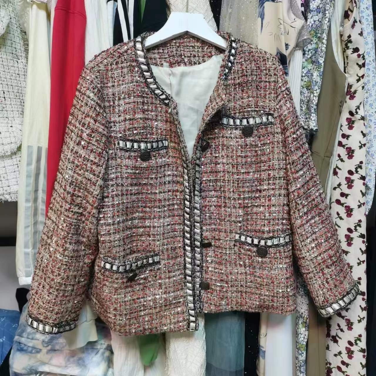 used clothes for women suit jacket High quality second-hand women's twill tweed jacket clean used clothes bales
