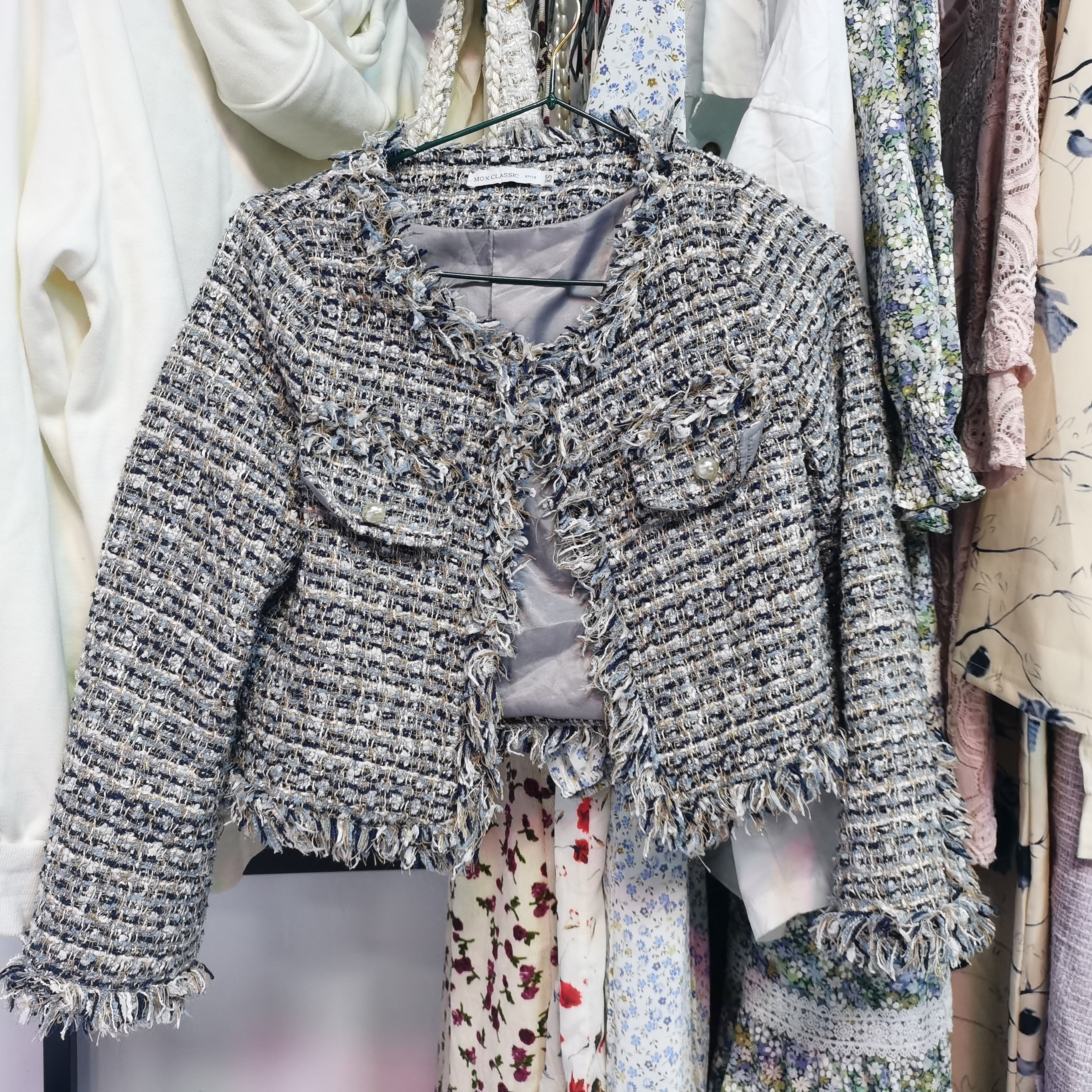 used clothes for women suit jacket High quality second-hand women's twill tweed jacket clean used clothes bales