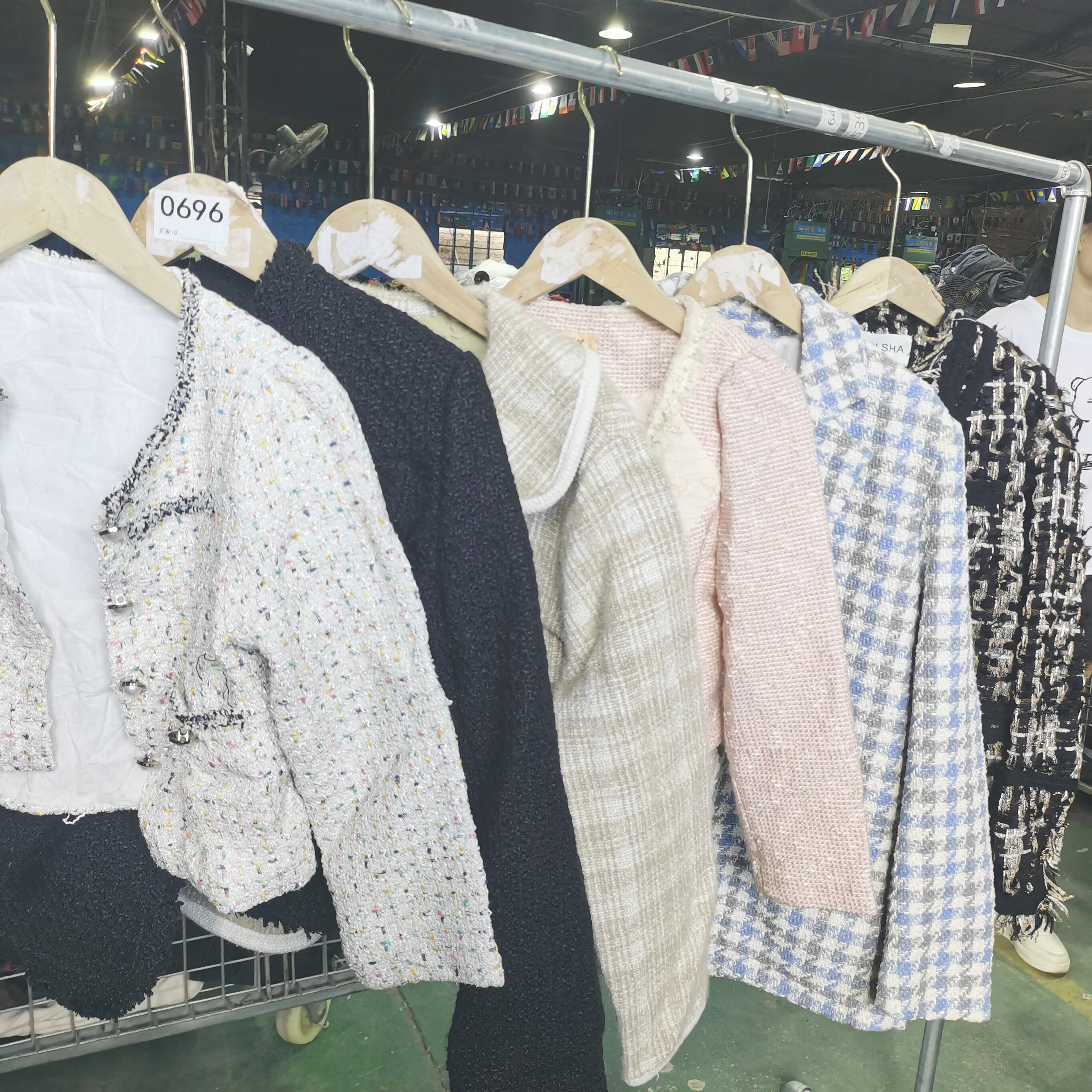 used clothes for women suit jacket High quality second-hand women's twill tweed jacket clean used clothes bales