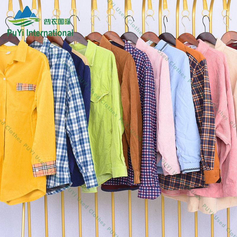 ukay vip winter flannel ladies plaid polo mens shirt used clothes second hand clothes bales from uk