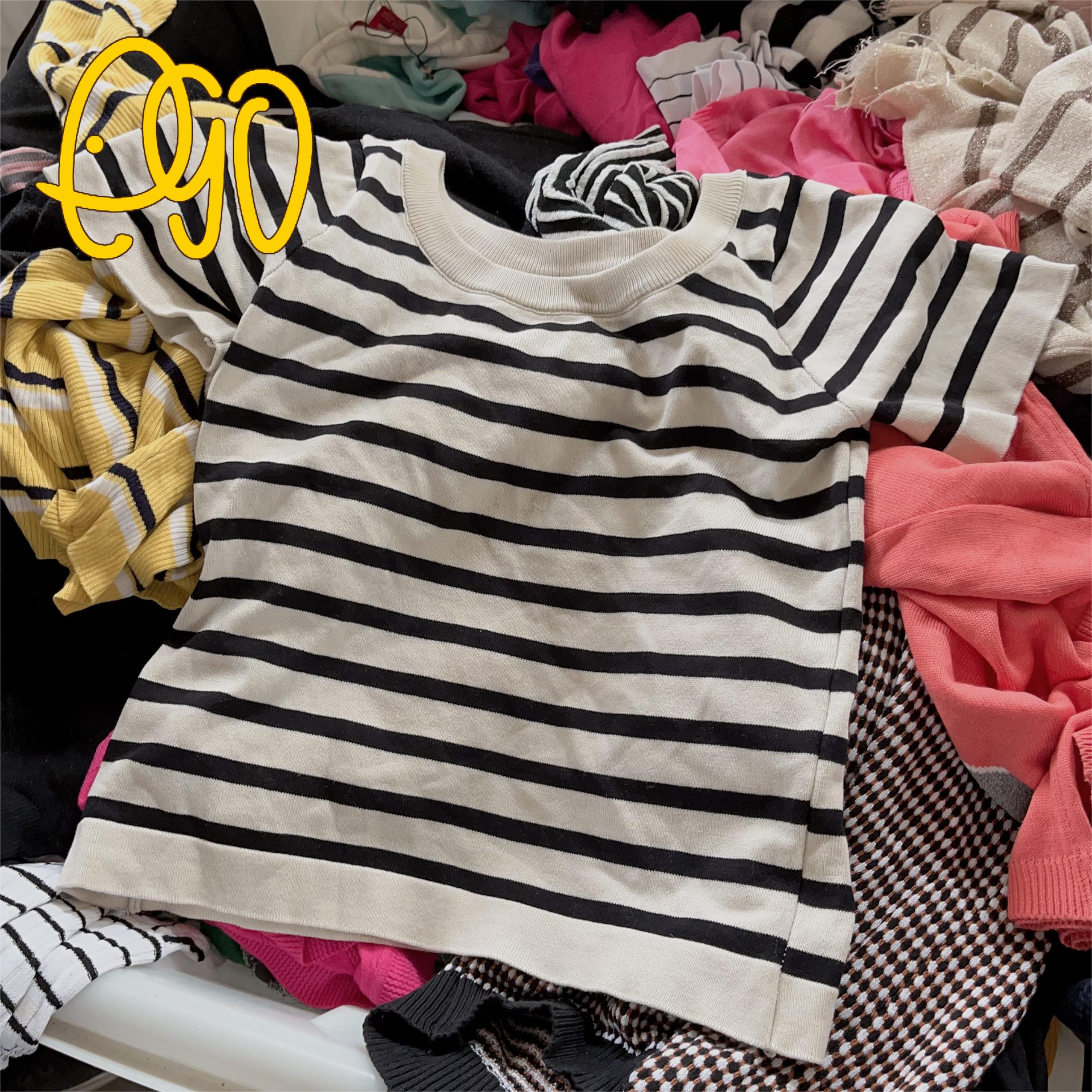 Lowest s price factory second hand adult Woman's Short Sleeves T-shirts Used clothes bales Used Summer clothes
