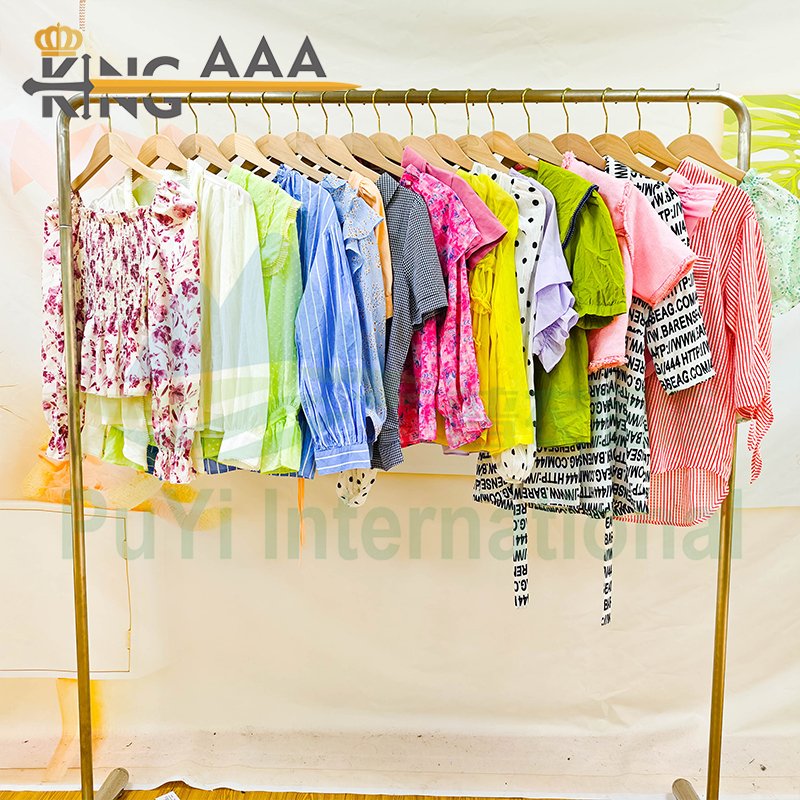 wholesale women cotton blouse ladies elegant shirts summer printed floral short blouse second hand used clothes clothing bales