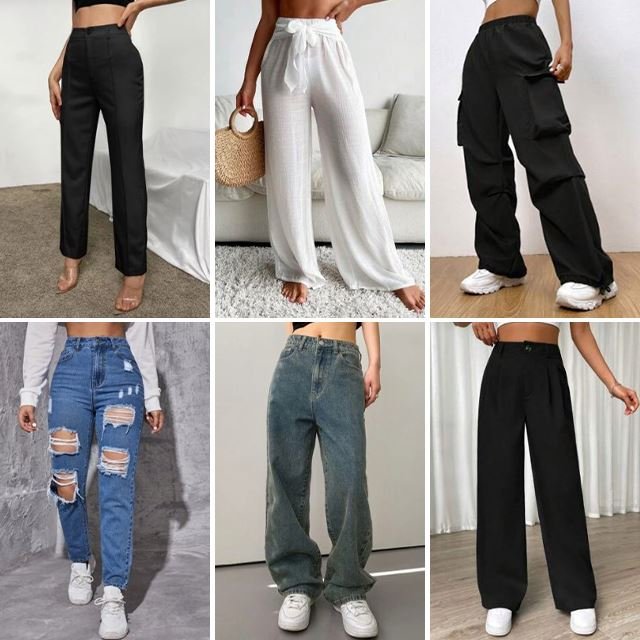 Wholesale women's casual pants, wide Used leg pants, high waist pants, mixed shipment