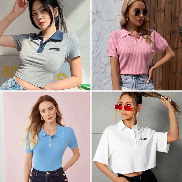 New style clothes with square neck, short front shoulder design and a sense of niche top wholesale from Chinese suppliers