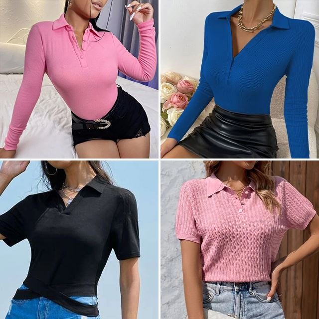 New style clothes with square neck, short front shoulder design and a sense of niche top wholesale from Chinese suppliers