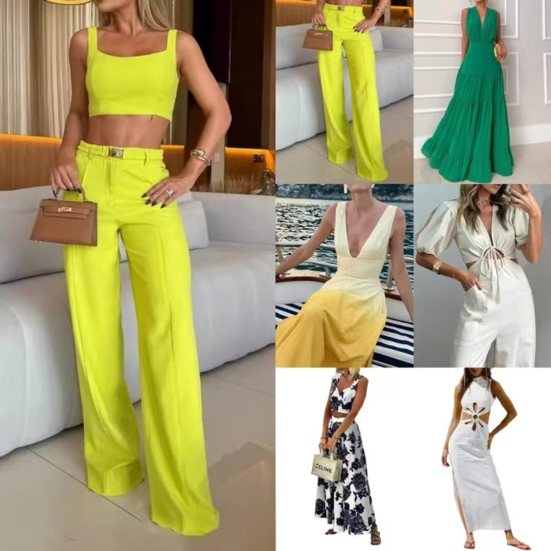 Branded Clothes Women's Mix Style Stock Dresses T-shirts Small Shirts Pants