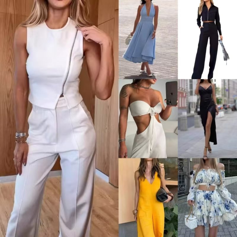 Branded Clothes Women's Mix Style Stock Dresses T-shirts Small Shirts Pants