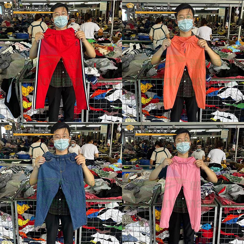 KINGAAA Spring fall children pants used clothes bales bale bulk used kids clothing second hand mixed for kids 7-14years old