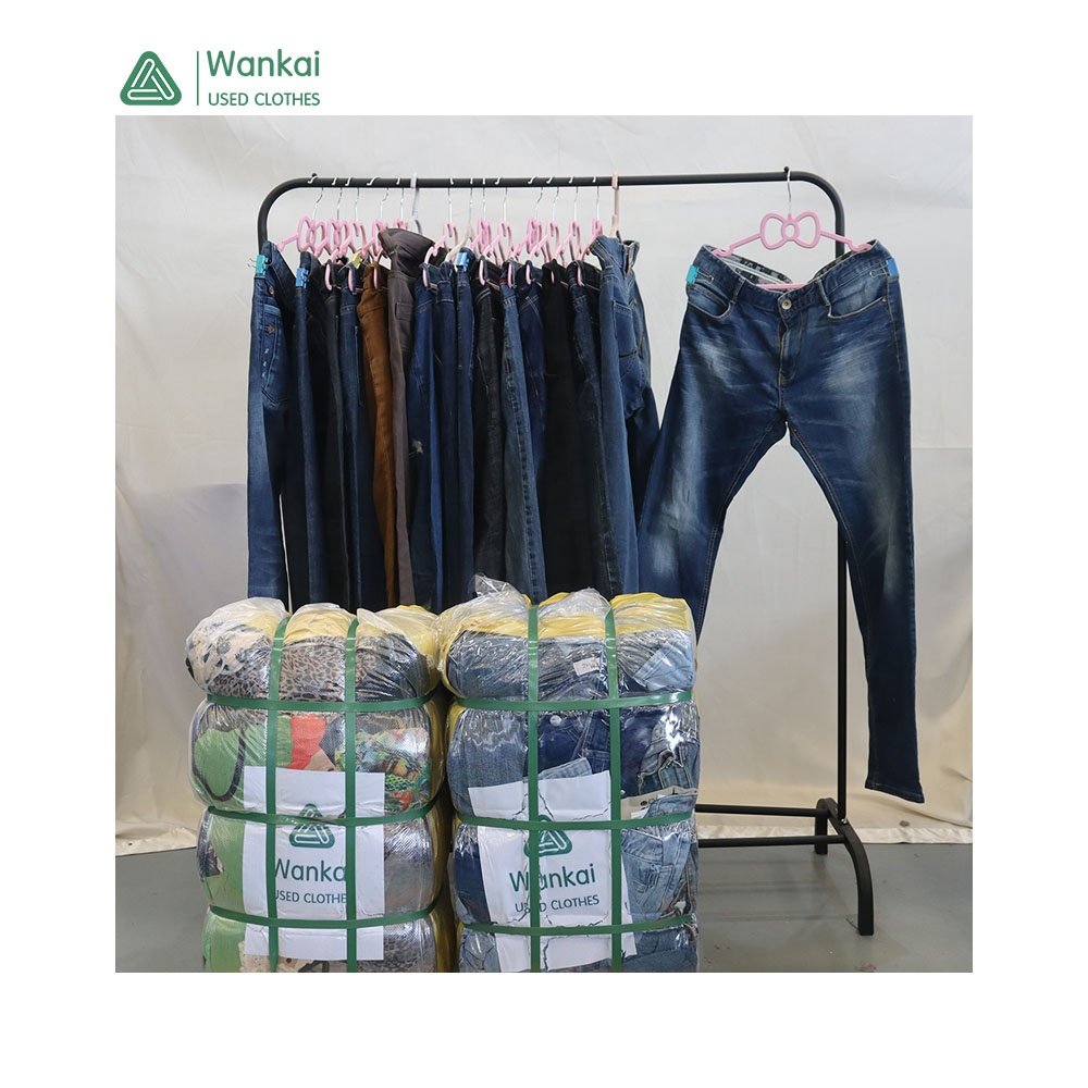 Cwanckai Wholesale Reasonable Price Jeans Bags Bales for Men Adults Used Clothes Branded Jeans Fashionable Used Clothing