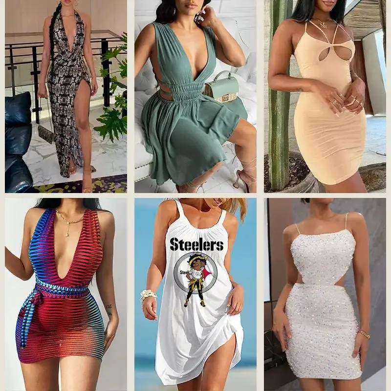 New stock clothes Women short top t-shirt low Price Bulk Clothing Casual Dress Clothes used clothes women dress
