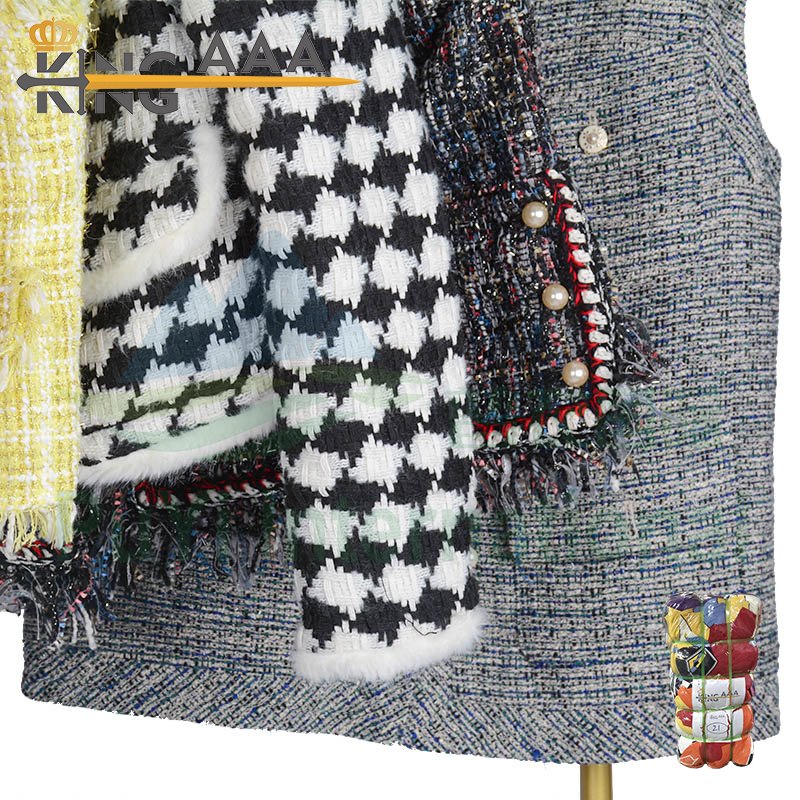 2024 Wholesale Fashion Used Clothes Ladies Channel Style Wear Casual Wool Woven Blended Fabric Vintage Apparel For Women
