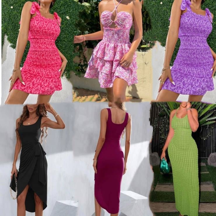 2023 Fashion Wholesale Clothes Factory used Discount Assorted Bulk Clothing Shop Blusas Tops Dresses Women