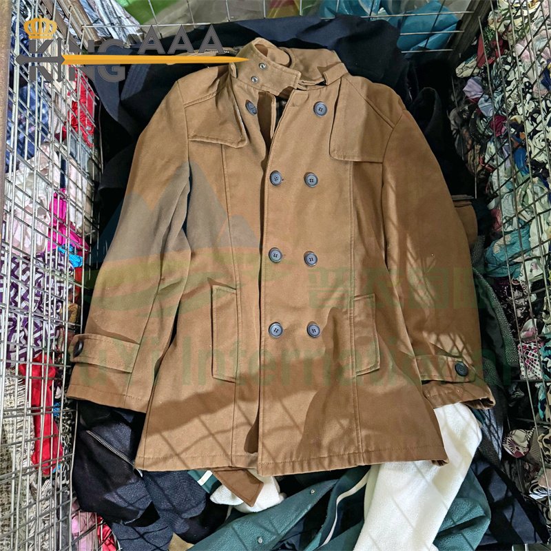 KINGAAA worsted coat used men clothes second hand clothing used man clothes vintage bales of used clothing for men