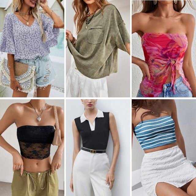 Summer stock women's casual V-neck top sexy suspender vest printed loose t-shirt mixed women's top randomly shipped