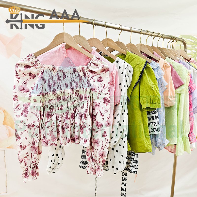 Wholesale Used Tops Bundle Ladies Used Clothes Tops Fashion Shirt Blouse Female Lady Blouse Second Hand Clothing Bales