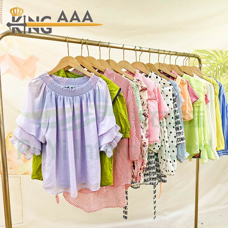Wholesale Used Tops Bundle Ladies Used Clothes Tops Fashion Shirt Blouse Female Lady Blouse Second Hand Clothing Bales