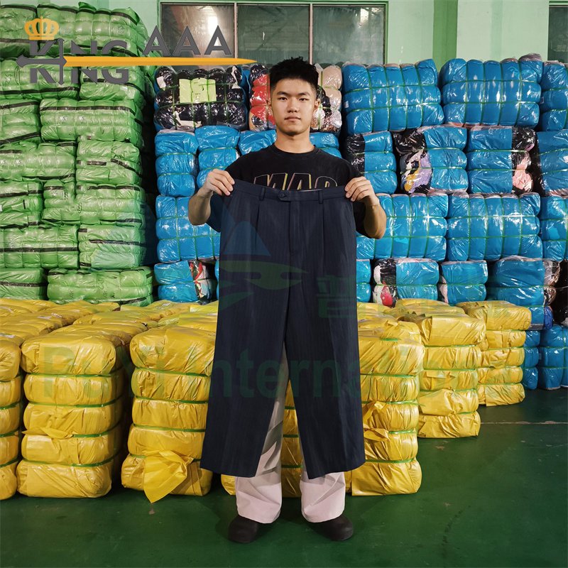 KINGAAA Winter men's suit pants thick second hand clothes mixed used clothes brand man fardos de ropas usadas de invierno mixta