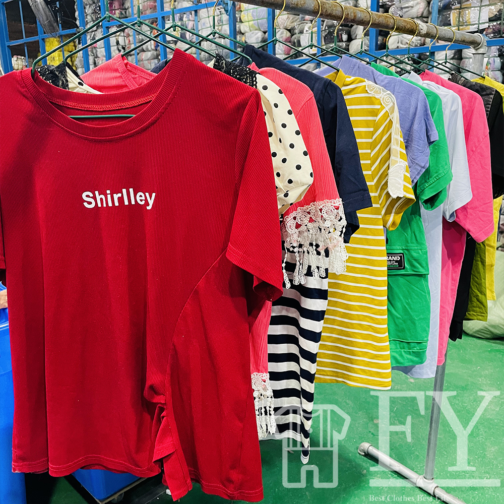 FengYang Used clothes Women's T-Shirts For The Thrift Store Uk Second Hand Clothes Ladies Clothing Bales