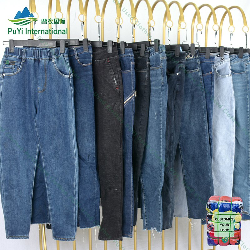 Winter wide jeans pants used clothes jeans second hand clothes bales mixed used clothing jeans