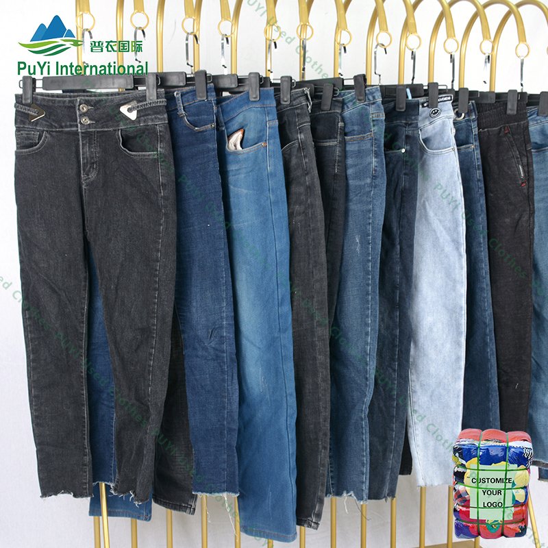 Winter wide jeans pants used clothes jeans second hand clothes bales mixed used clothing jeans