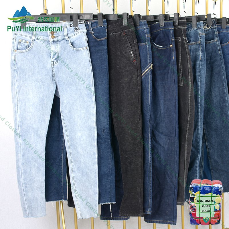Winter wide jeans pants used clothes jeans second hand clothes bales mixed used clothing jeans