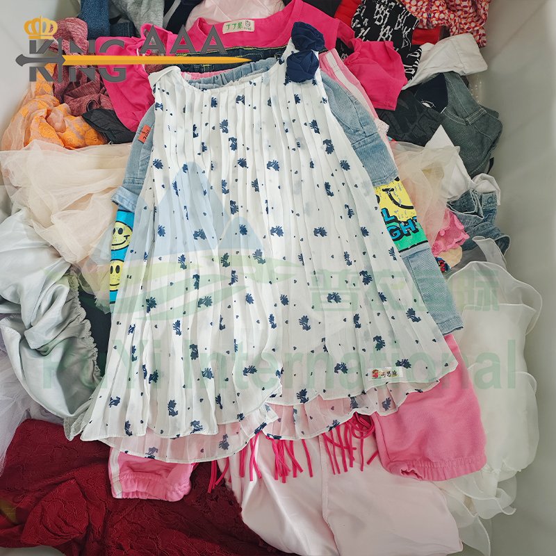Wholesale Children Summer Wear Short Sleeve Casual Shirt kids Used Clothes Denim Dress Clothing Wearing Bales Apparel Stock
