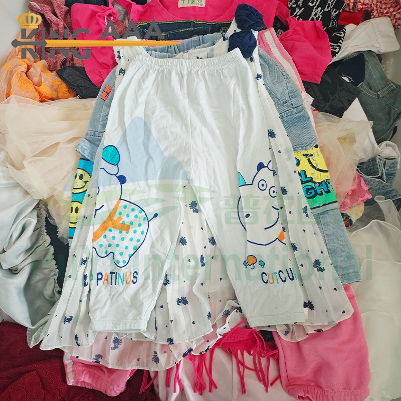 Wholesale Children Summer Wear Short Sleeve Casual Shirt kids Used Clothes Denim Dress Clothing Wearing Bales Apparel Stock