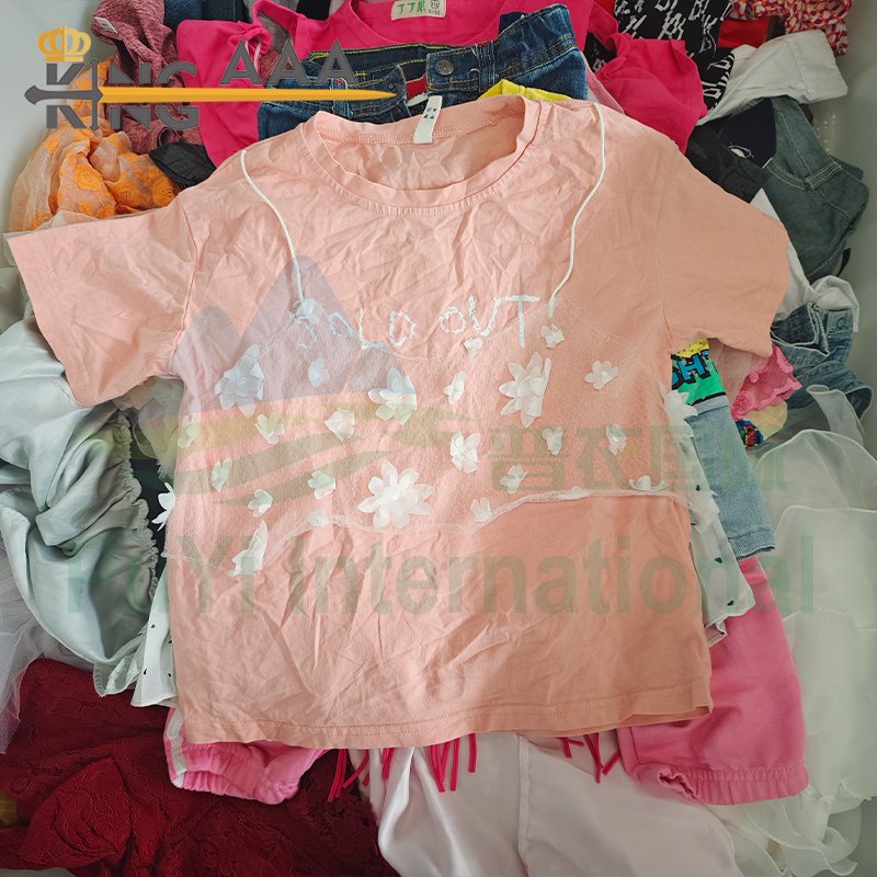 Wholesale Children Summer Wear Short Sleeve Casual Shirt kids Used Clothes Denim Dress Clothing Wearing Bales Apparel Stock