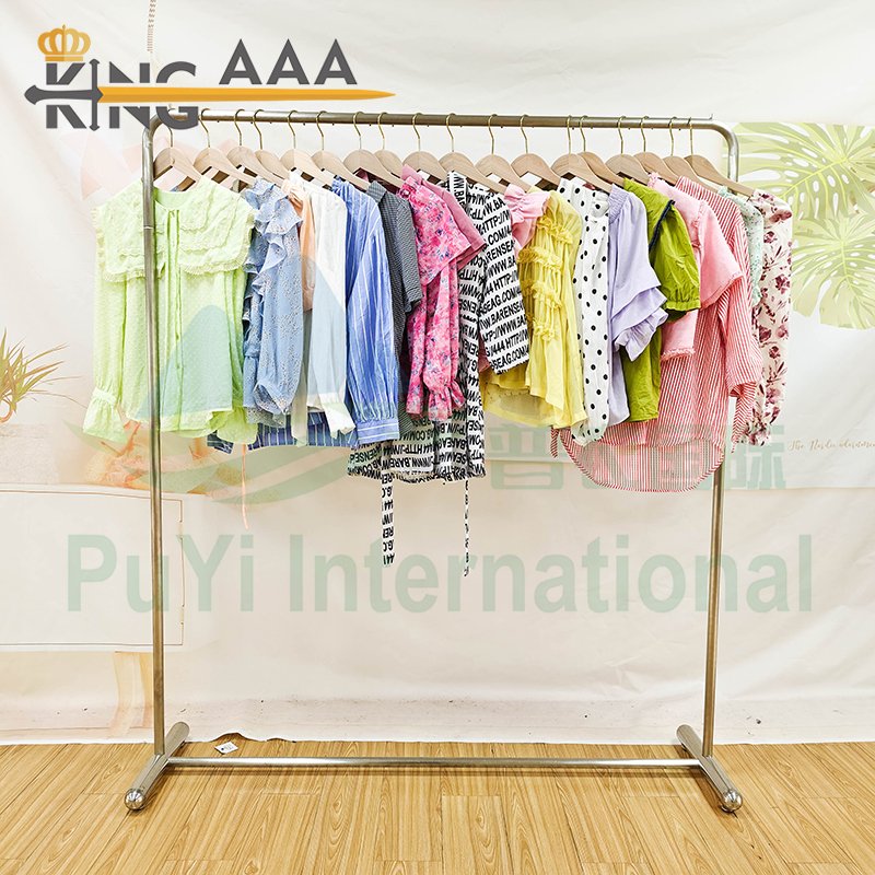 Wholesale Elegant Women Shirts Short Sleeve Ruffles Ladies Summer Vintage Blouse Shirt Second Hand Used Clothes Clothing Bales