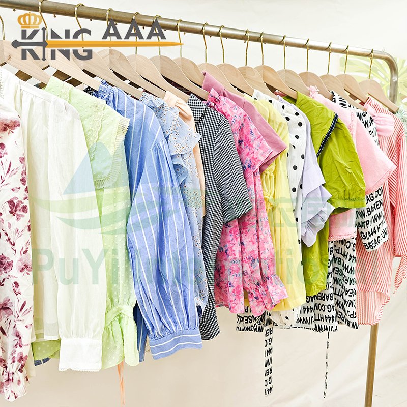 Wholesale Elegant Women Shirts Short Sleeve Ruffles Ladies Summer Vintage Blouse Shirt Second Hand Used Clothes Clothing Bales