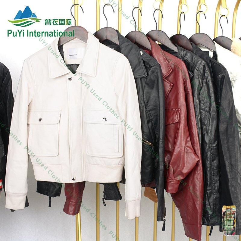 Wholesale Winter Coats Men's Leather Used Mens Clothes Bales Korean Used Clothing Bag Bale Jacket Adults for Men Top Clean