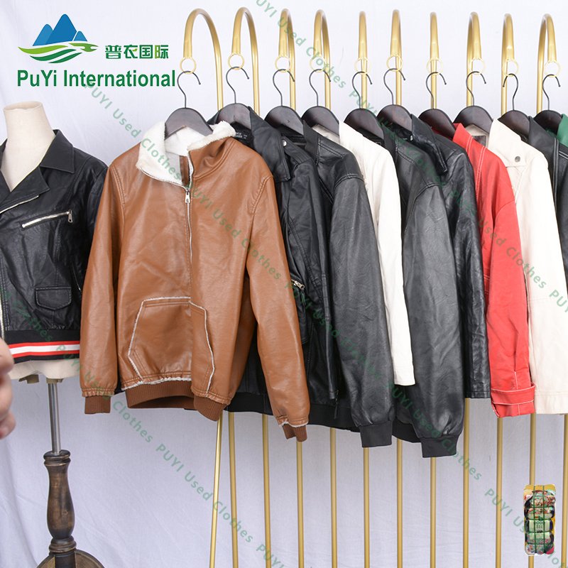 Wholesale Winter Coats Men's Leather Used Mens Clothes Bales Korean Used Clothing Bag Bale Jacket Adults for Men Top Clean