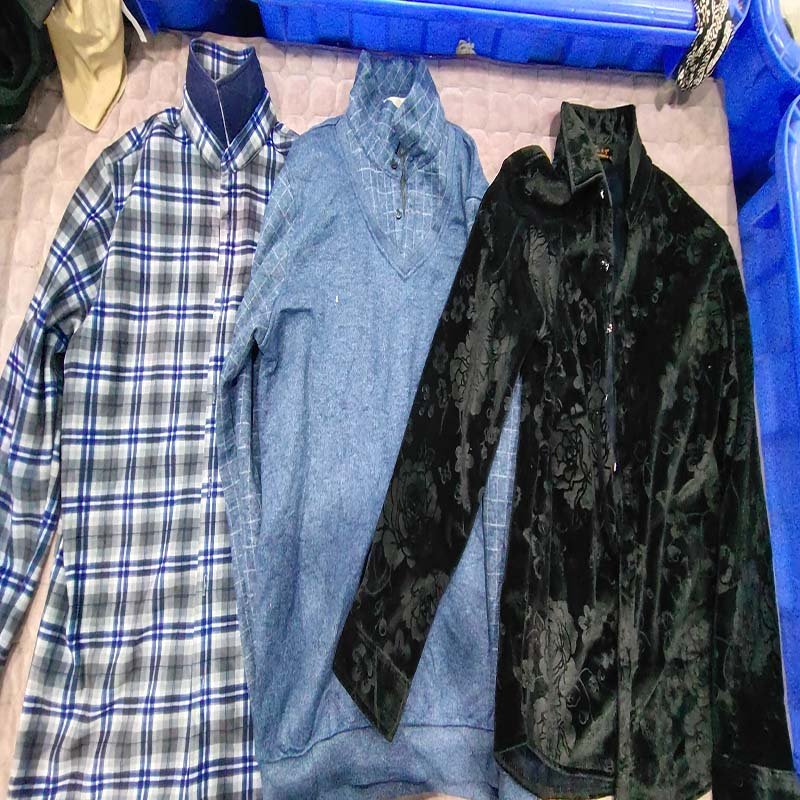 winter shirt Wholesale Cotton Autumn Winter Long Sleeve Plaid Shirt for Men used clothes bales