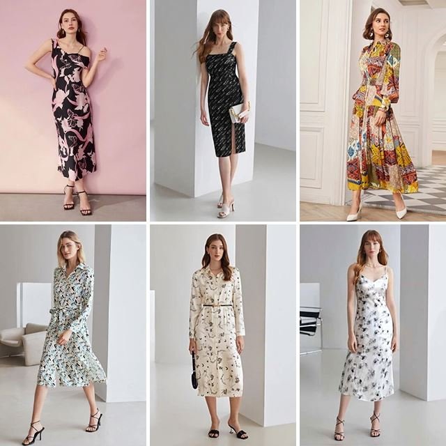 Miscellaneous printed V-neck dresses for women's Used clothing inventory, popular mixed batch supply