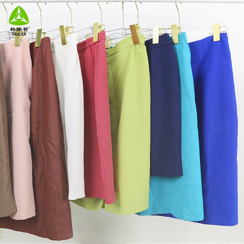 Korean Import Used Clothes Bales Second Hand Suit Office Skirts Ladies Polyester Used Clothes Bales
