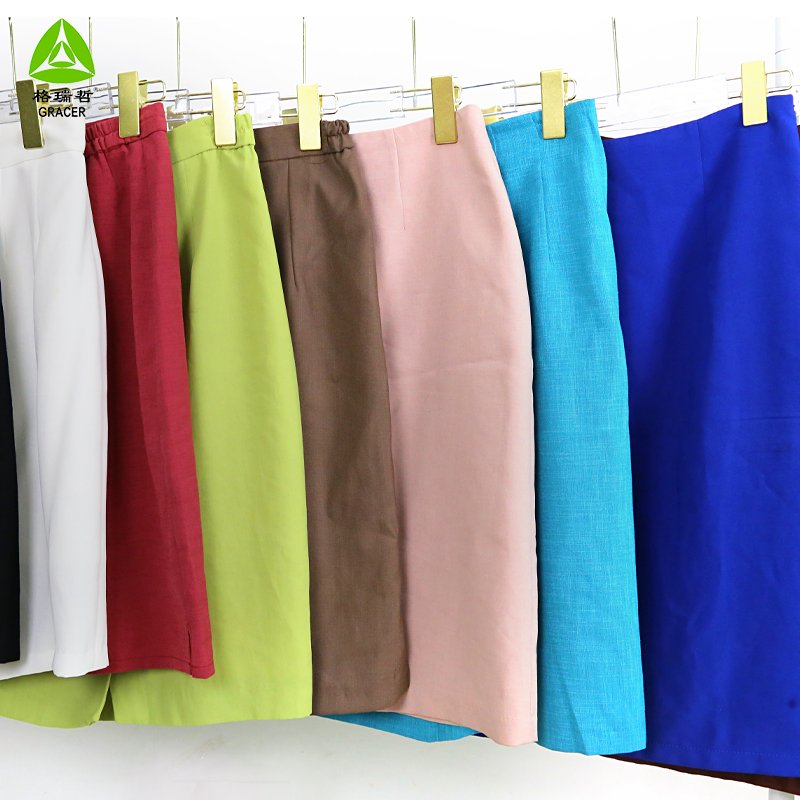 Korean Import Used Clothes Bales Second Hand Suit Office Skirts Ladies Polyester Used Clothes Bales