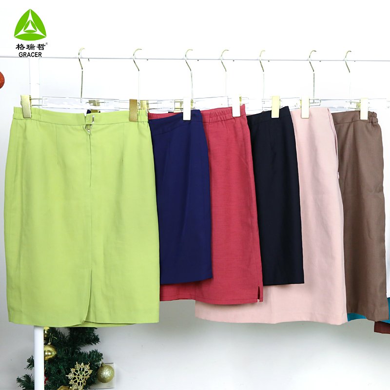 Korean Import Used Clothes Bales Second Hand Suit Office Skirts Ladies Polyester Used Clothes Bales