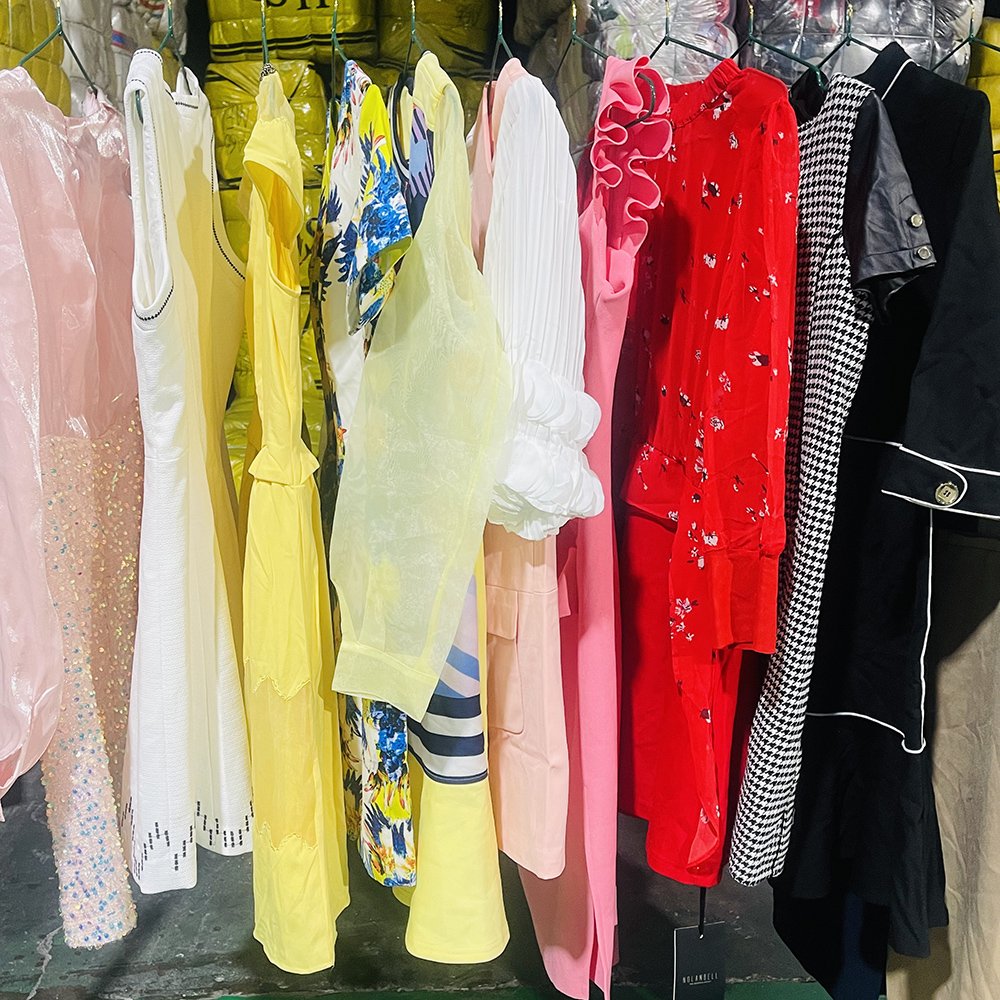 Autumn winter women's dress ladies long slim used clothes dress second hand clothes